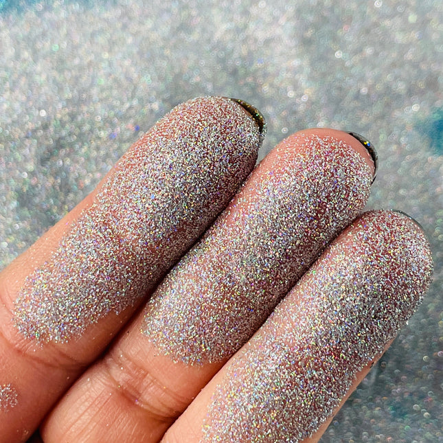 Super Silver Powder Fine holo Glitter for pens candles earrings clay resin mugs slime tumblers nail art 2 oz - Create Along 