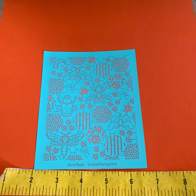 Silk Screen June Bugs Stencil For Polymer Clay - Create Along 