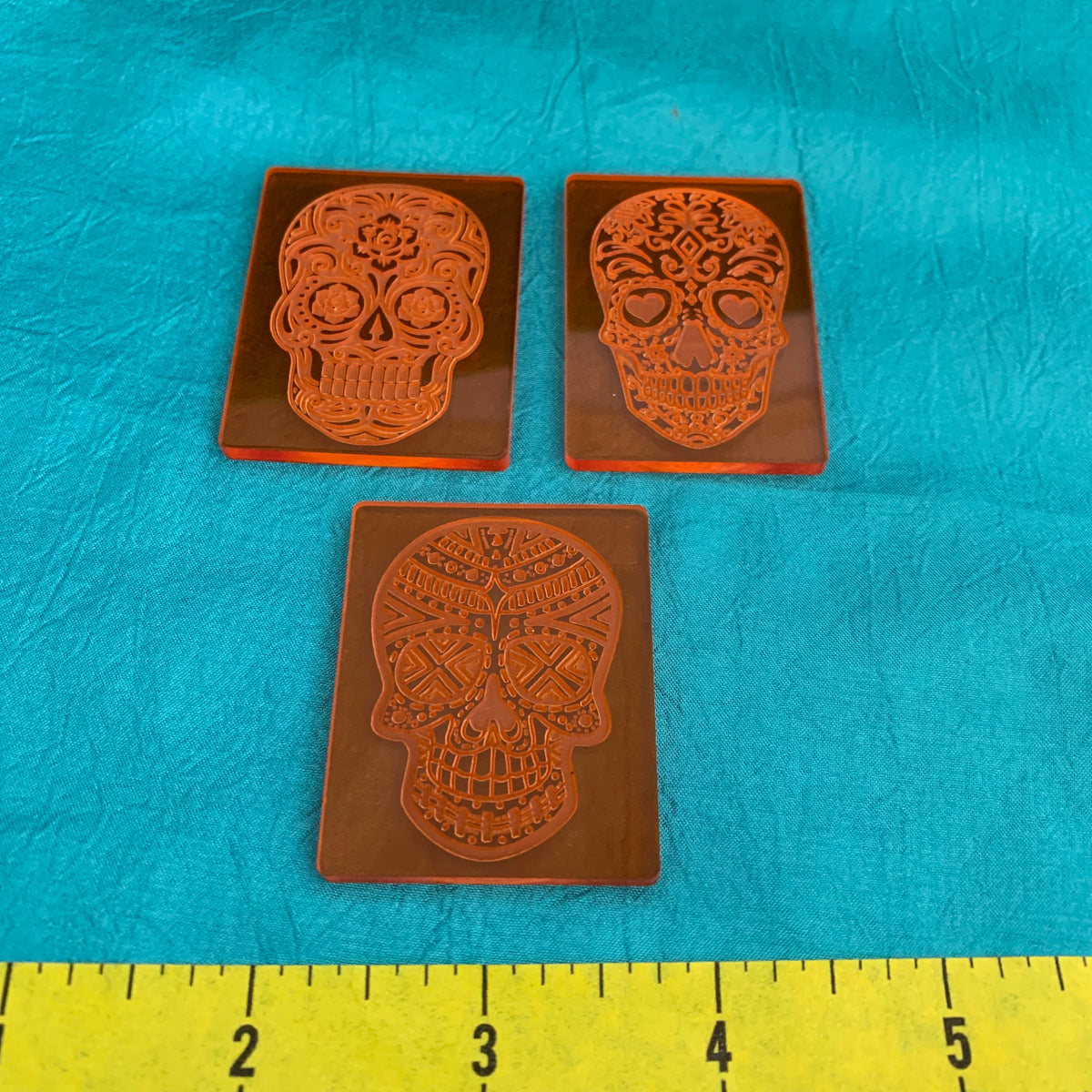 Sugar Skulls Deco Disc stamps texture polymer clay art jewelry mixed-media - Polymer Clay TV tutorial and supplies