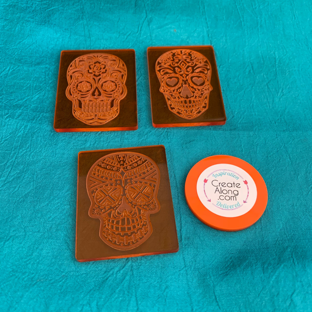Sugar Skulls Deco Disc stamps texture polymer clay art jewelry mixed-media - Polymer Clay TV tutorial and supplies