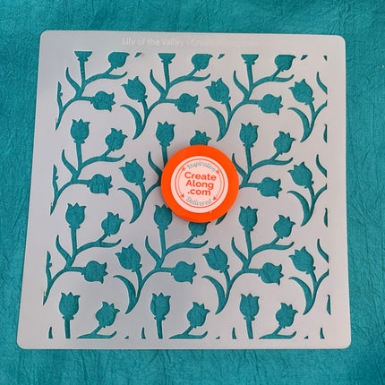 Lily of the Valley Flowers Mylar Stencil texture sheet for polymer clay earrings art jewelry mixed media - Create Along 
