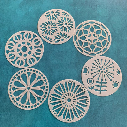 May Flowers Stencils 6 designs for polymer clay art jewelry mixed media - Create Along 