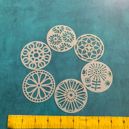 May Flowers Stencils 6 designs for polymer clay art jewelry mixed media - Create Along 