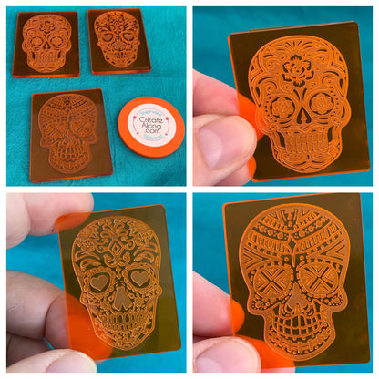 Sugar Skulls Deco Disc stamps texture polymer clay art jewelry mixed-media - Polymer Clay TV tutorial and supplies