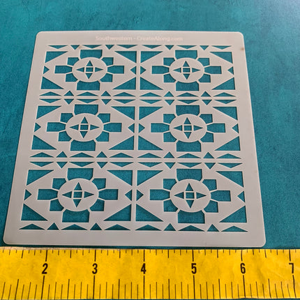 Southwestern Native design Mylar Stencil great for Polymer Clay Art Jewelry Mixed Media - Create Along 