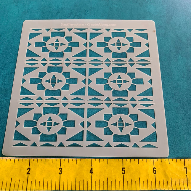 Southwestern Native design Mylar Stencil great for Polymer Clay Art Jewelry Mixed Media - Create Along 