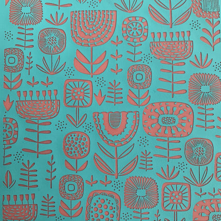 Silk Screen Scandinavian Floral Flowers Stencil For Polymer Clay - Create Along 