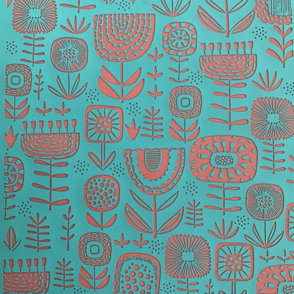 Silk Screen Scandinavian Floral Flowers Stencil For Polymer Clay - Create Along 