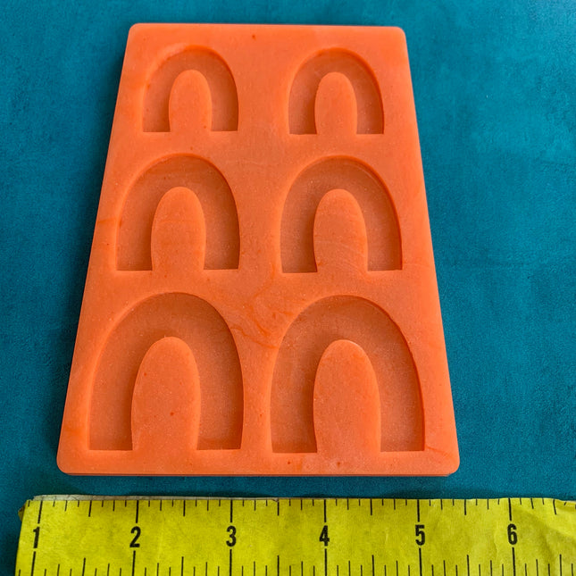 Rainbows Above U shape Earring Jewelry Silicone Mold polymer clay tools and supplies ideas - Create Along 