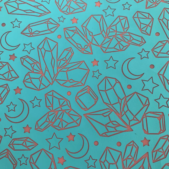 Silk Screen Crystal Moons Stones Stencil For Polymer Clay - Create Along 