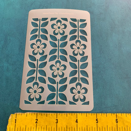 Henna Flower Flip Botanical Mylar Stencil texture sheet for polymer clay earrings art jewelry mixed media - Create Along 