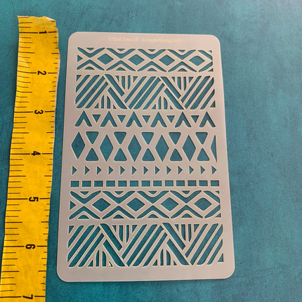 Tribal Pattern Mylar Stencil great for Polymer Clay Art Jewelry Mixed Media - Create Along 