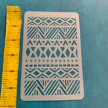 Tribal Pattern Mylar Stencil great for Polymer Clay Art Jewelry Mixed Media - Create Along 