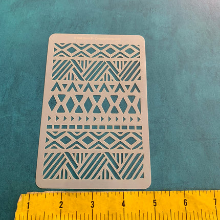 Tribal Pattern Mylar Stencil great for Polymer Clay Art Jewelry Mixed Media - Create Along 