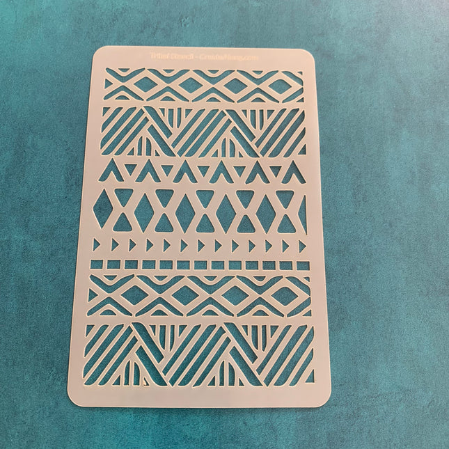 Tribal Pattern Mylar Stencil great for Polymer Clay Art Jewelry Mixed Media - Create Along 