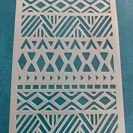 Tribal Pattern Mylar Stencil great for Polymer Clay Art Jewelry Mixed Media - Create Along 