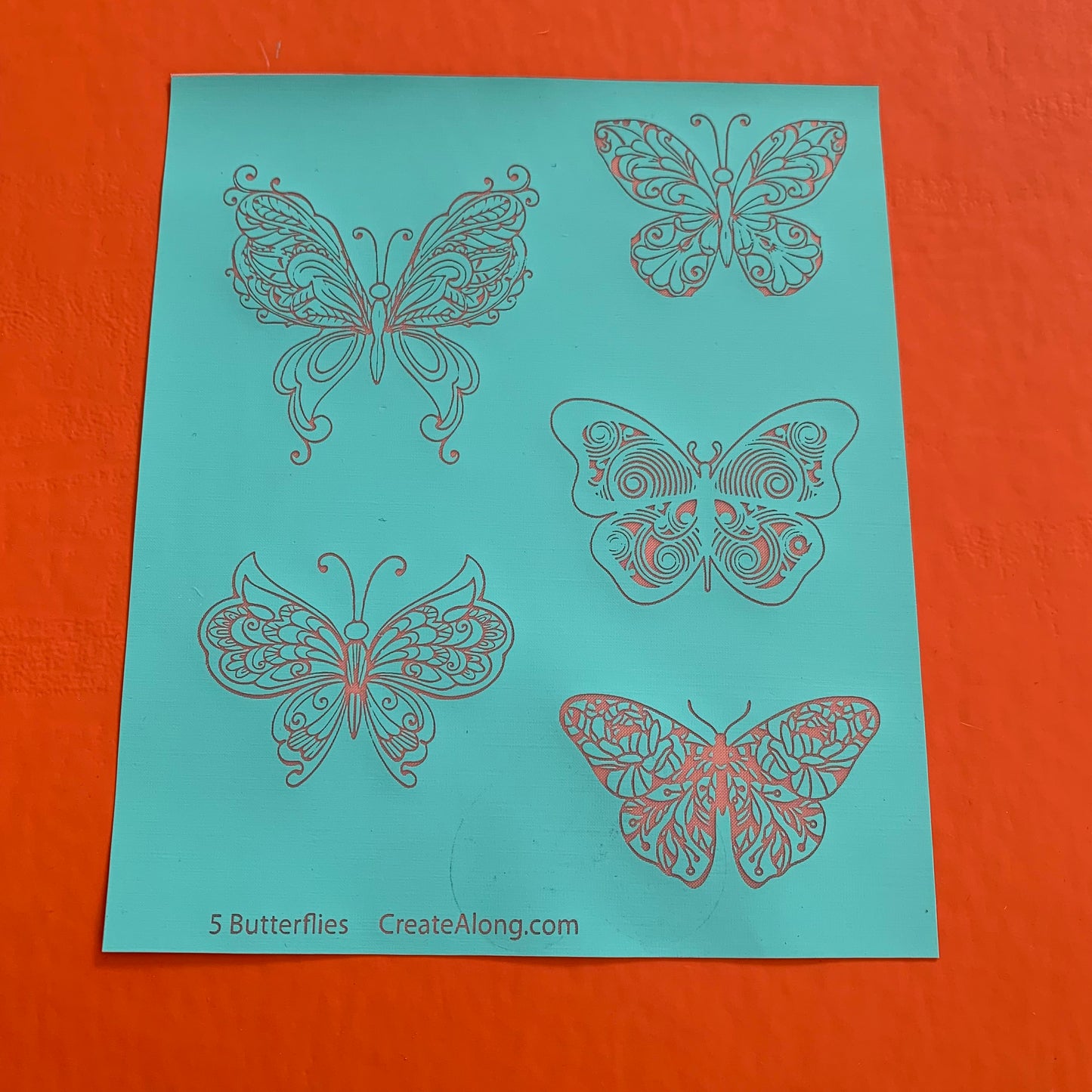 Silkscreen 5 Butterflies Bugs Stencil Polymer Clay Earrings Art Jewelry Crafting Butterfly