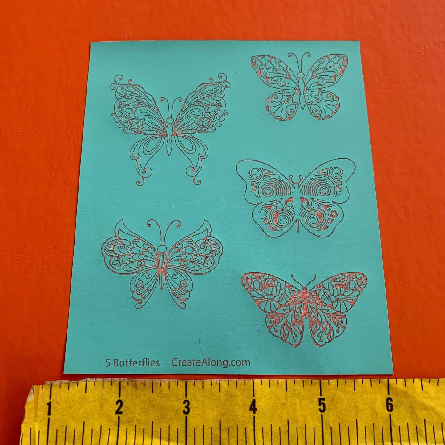 Silkscreen 5 Butterflies Bugs Stencil Polymer Clay Earrings Art Jewelry Crafting Butterfly