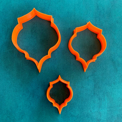 Moroccan Lantern Bohemian Graduated Set of 3 Jewelry Sized polymer clay Cutters - Create Along 