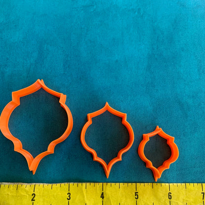 Moroccan Lantern Bohemian Graduated Set of 3 Jewelry Sized polymer clay Cutters - Create Along 