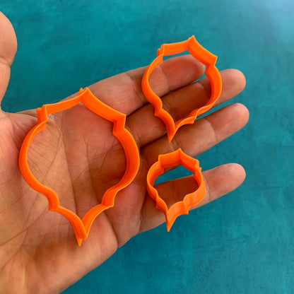 Moroccan Lantern Bohemian Graduated Set of 3 Jewelry Sized polymer clay Cutters - Create Along 