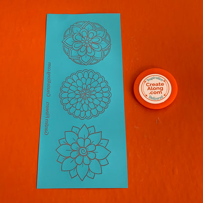 Silkscreen Polymer Clay Garden Flowers Trading Coins Stencil great for art jewelry and mixed media - Create Along 