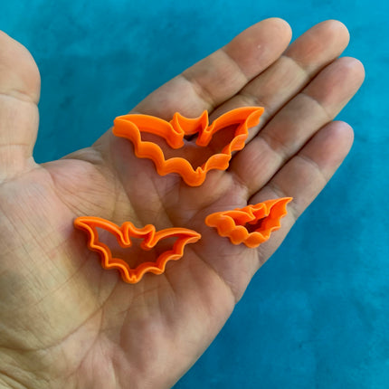 Fancy Flying Bats Polymer clay Cutter set for polymer art jewelry Halloween earring cutters - Create Along 