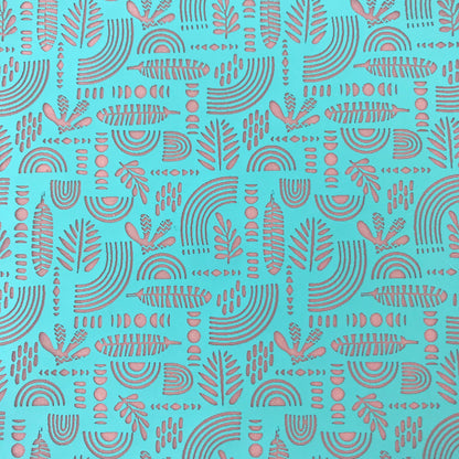 Silkscreen Stencil SLAB Leaves and Rainbows For Polymer Clay And Mixed Media Overall Design