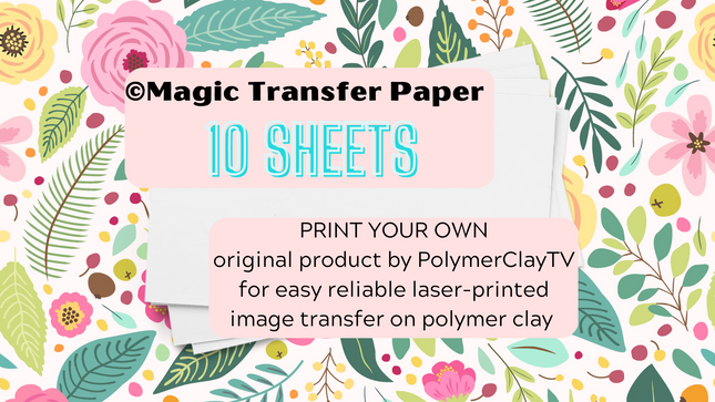 © Magic Transfer Paper 10 sheets images on polymer clay dissolving laser - Create Along 