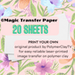 © Magic Transfer Paper 20 sheets images on polymer clay dissolving laser only