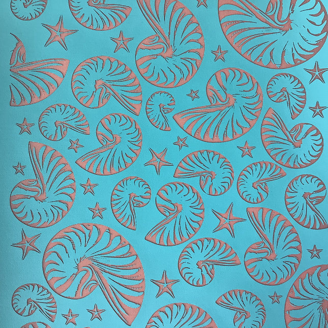 Nautilus Shell Waves Beach Ocean Sea Silkscreen for Polymer Clay and Mixed Media - Create Along 