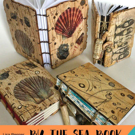 By the Sea Coptic Book binding Image Transfer polymer clay tutorial with Lisa Renner - Create Along 