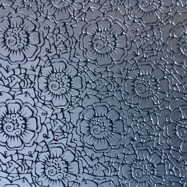 Pinwheel Floral Flower Rubber Deco Stamp Texture Sheet Mat for polymer clay metal clay mixed media art - Create Along 