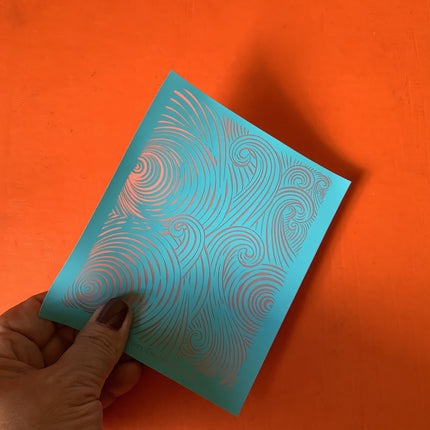 Ripples & Waves Beach Ocean Sea Silkscreen for Polymer Clay and Mixed Media - Create Along 