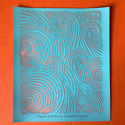 Ripples & Waves Beach Ocean Sea Silkscreen for Polymer Clay and Mixed Media - Create Along 