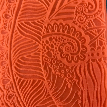 Sandy's Tangle Texture Mat Silicone rubber Stamp for polymer clay paper Gelli plate and resin