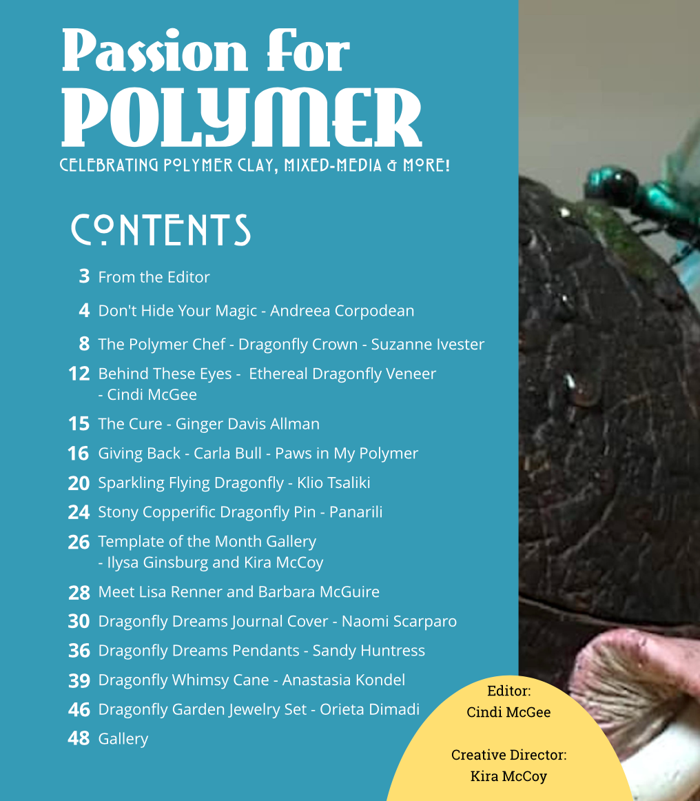 Dragonflies - DIGITAL June 2020 Passion for Polymer clay magazine- PDF download