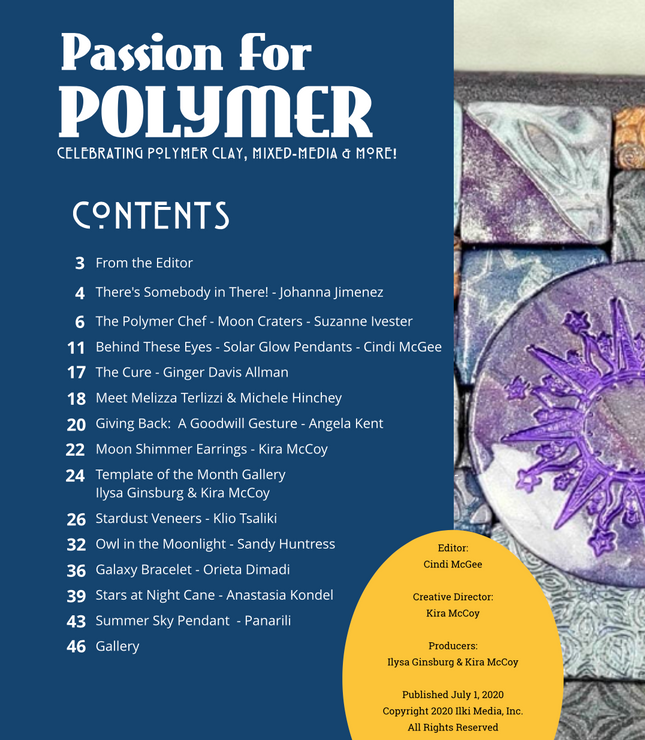 Celestial - DIGITAL July 2020 Passion for Polymer clay magazine- PDF download - Create Along 