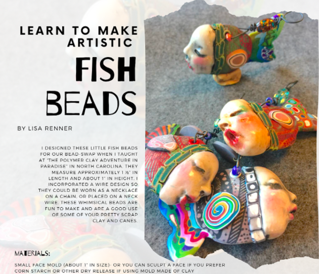 Lisa Renner Fabulous Fish Beads Tutorial Digital Download PDF - Create Along 