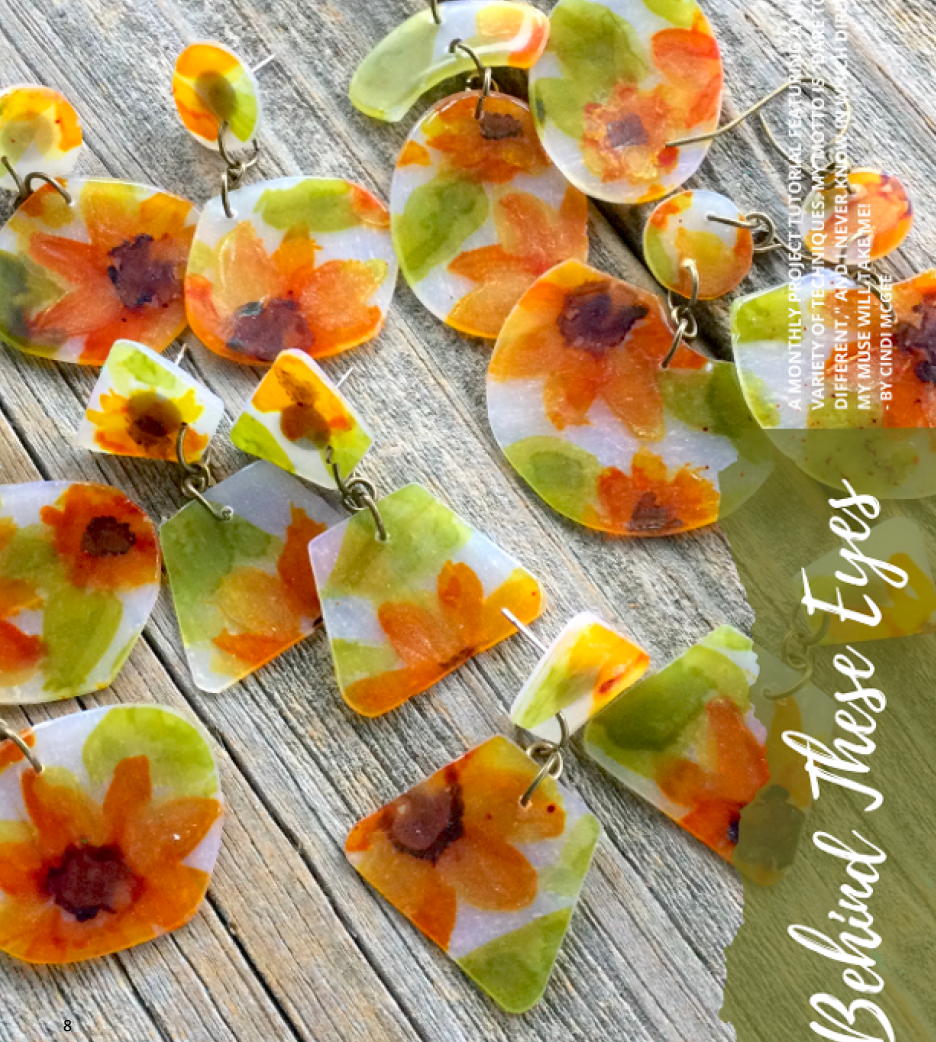 Translucent Polymer Clay and Alcohol Ink Flower Necklace Tutorial