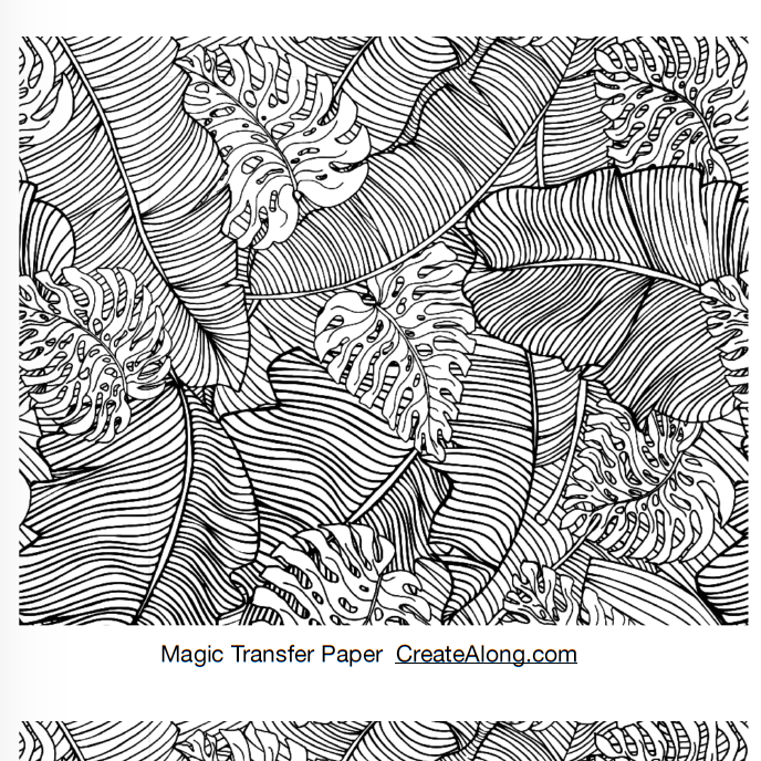 Digital Jungle Leaves Image Transfer PDF for creating images on raw polymer clay and for use with Magic Transfer Paper
