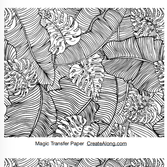 Digital Jungle Leaves Image Transfer PDF for creating images on raw polymer clay and for use with Magic Transfer Paper
