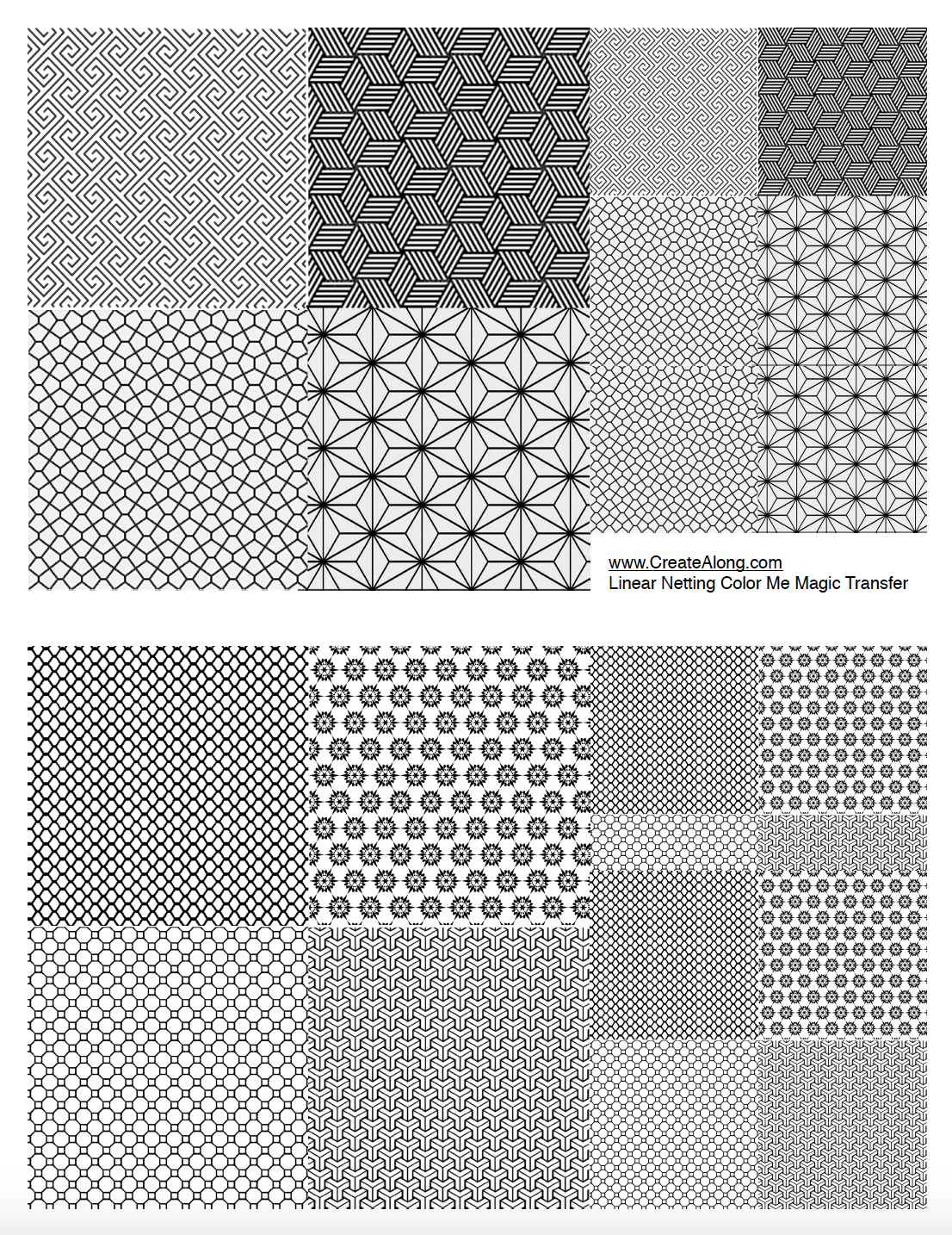 Digital Linear Netting Image Transfer PDF for creating images on raw polymer clay and for use with Magic Transfer Paper