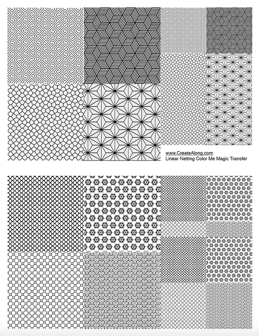 Digital Linear Netting Image Transfer PDF for creating images on raw polymer clay and for use with Magic Transfer Paper