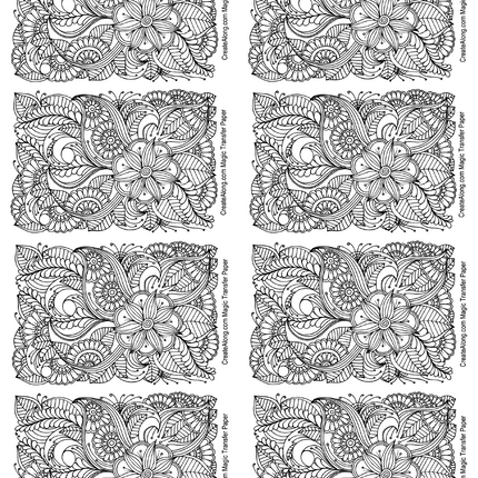 Digital Floral Fantasia Image Transfer PDF for creating images on raw polymer clay and for use with Magic Transfer Paper - Create Along 