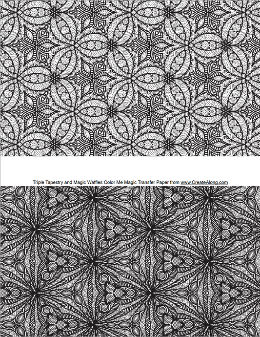 Digital Triple Tapestry & Magic Waffles Image Transfer PDF for creating images on raw polymer clay and for use with Magic Transfer Paper