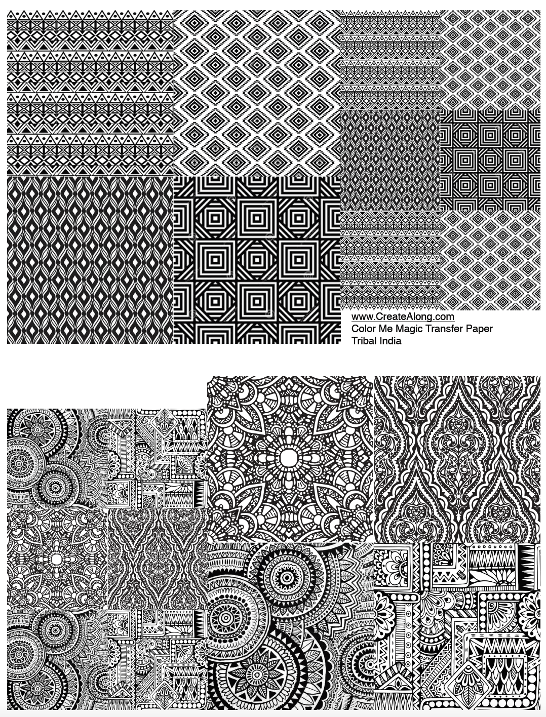 Digital Tribal & India Image Transfer PDF for creating images on raw polymer clay and for use with Magic Transfer Paper