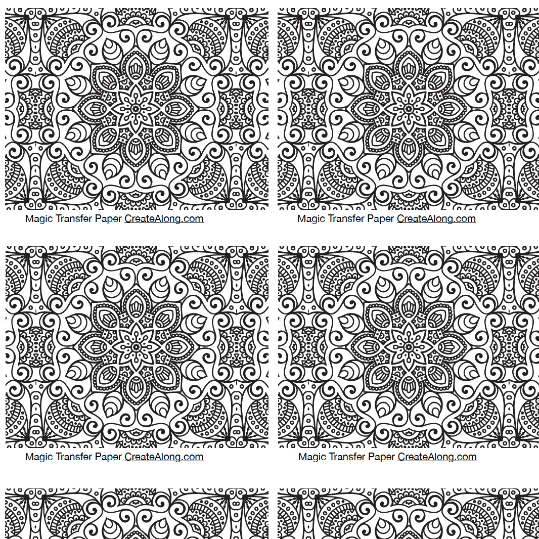 Digital Rectangular Mandala Image Transfer PDF for creating images on raw polymer clay and for use with Magic Transfer Paper