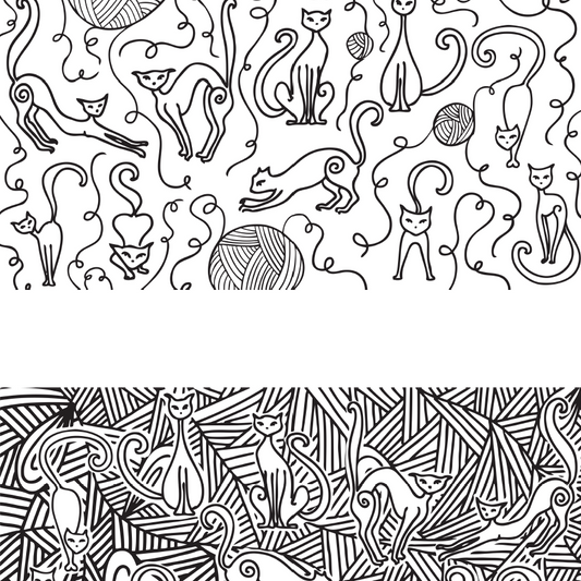 Digital Feline Fun Transfer PDF for creating images on raw polymer clay and for use with Magic Transfer Paper