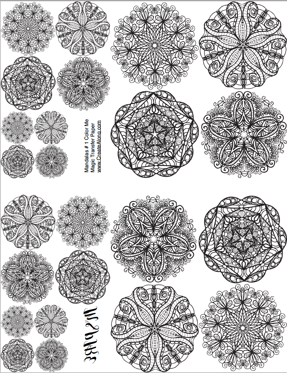 Digital Mandalas #1 Image Transfer PDF for creating images on raw polymer clay and for use with Magic Transfer Paper